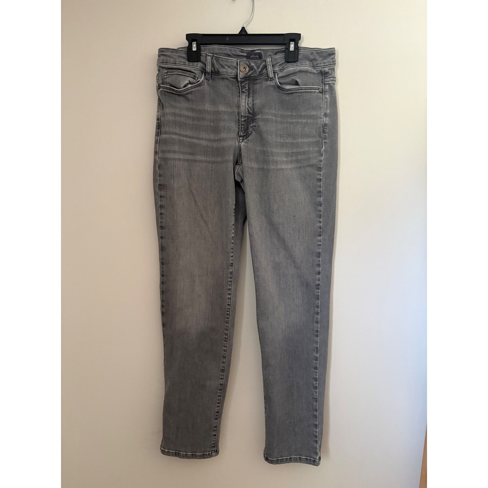 J.Jill Boyfriend Straight Leg Ankle Jeans Size 10R Stretch Denim Faded Black
